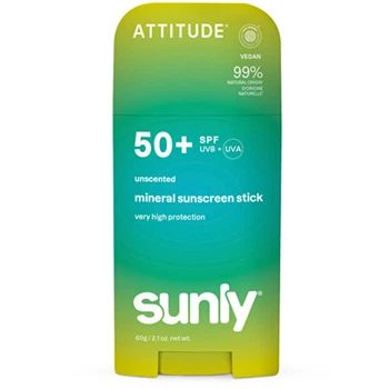 Мінеральний сонцезахисний крем-стік Attitude Sunly Stick SPF 50, 60 г