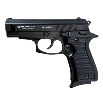 Сигнально-стартовий пістолет BLOW P-29, 7+1/9 mm (Black/Black Grips) add 1 magazine.
