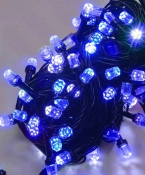 Гирлянда РУБИН 300 LED, синяя, черный провод, 20 м, 8 режимов, 1283-02