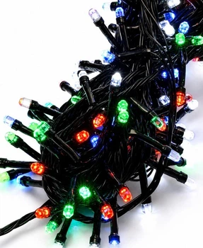 Гирлянда РУБІНКА, 400 LED, 20 м, 8 режимів, чорний провід, мульти, 1247-01