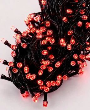 Гирлянда 200 LED, 10 м, 8 режимов, черный провод, красная, 1221-05