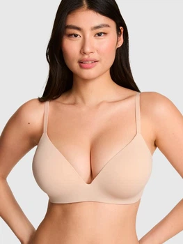 Бюстгальтер Victoria's Secret Pink Wear Everywhere™ Super Push-Up Wireless Bra Бежевий світлий 34A (75A)