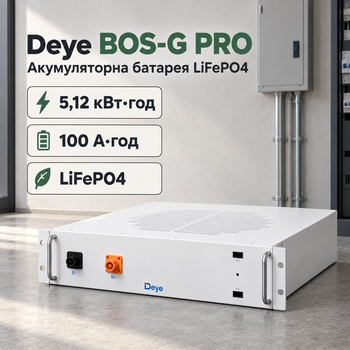Акумуляторний модуль LiFePO4 Deye BOS-G-Pack5.1 PRO 5.12 кВт·год 51.2 В для високовольтної системи