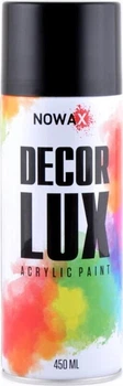 Фарба-спрей NOWAX акрилова DECOR LUX 9005 Чорний матовий, 450ml