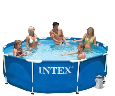 Бассейн каркасный Intex 202 NP круглый размер 305х76 см фильтр-насос 220-240 В объем 4485л. Blue (42517)