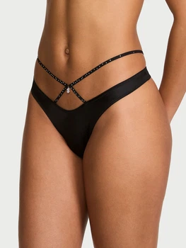 Трусики танга женские Victoria's Secret 319926121 XL Черные (1162672687)
