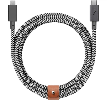 Кабель Native Union Belt Cable USB-C to USB-C Pro 240W Zebra (2.4 m) (BELT-PRO2-ZEB-NP)