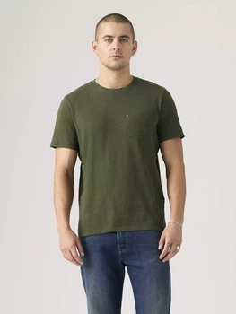 Футболка хлопковая длинная мужская Levi`s 919933575 2XL Зеленая (1162559014)