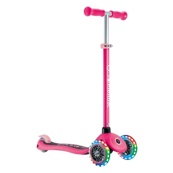 Детский самокат Globber Primo Lights Fuchsia от 3 до 7 лет (423-611-4)