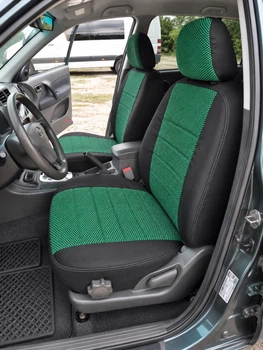 Чехлы на сиденья Мерседес W203 С-Клас (Mercedes C-Class W203) 2000-2007, модельные, тканевые, комплект, зеленые