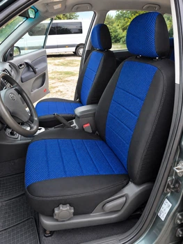 Чехлы на сиденья Мерседес W203 С-Клас (Mercedes C-Class W203) 2000-2007, модельные, тканевые, комплект, синие