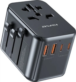 Ładowarka AWEI C-39 5-Port 35W GaN Universal Travel Charger Czarny (6954284006248)