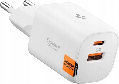 Зарядний пристрій Spigen Essential EE352EU USB-C + USB-A 35W GaN Pro PPS Білий (8800283302967)