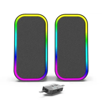 Колонки "Aura 2.0", Dark Grey, 6 Вт (2x3 Вт), Bluetooth 5.4/3.5 мм, RGB подсветка ColorWay 000358327