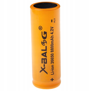 Аккумулятор Li-Ion X-Balog 26650 8800mAh, 4.2V многоразовая батарейка Оранжевый