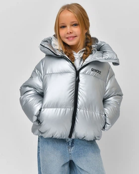 Пуховик з глянцевим ефектом для дівчинки X-Woyz DT-8375-20 60122 140 см сріблястий