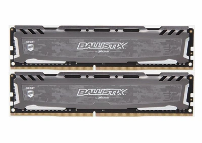 Оперативна пам'ять для ПК Micron Ballistix DDR4 16GB (2x8GB) 2400MHz UDIMM PC4-2400 (BLS8G4D240FSBK.8FBD)