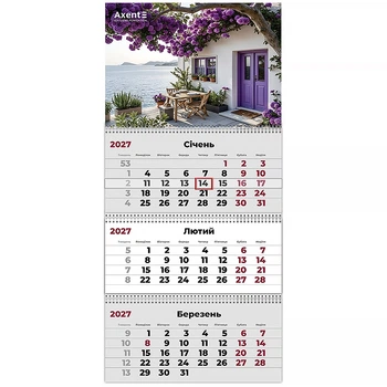 Календарь настенный квартальный 2027г, 3 пр., Romantic 3