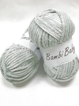 Плюшева пряжа Bambi Babi 09 Cвітло-сірий велюр 100 г/110 м