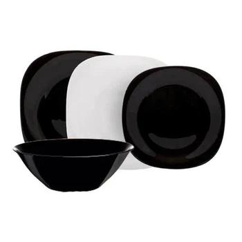 Сервиз столовый Luminarc Carine Black&White Черно-белый из стеклокерамики 19 предметов на 6 персон (163-135-N1491)