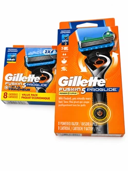 Мужской набор для бритья для бритья Gillette Fusion5 Proglide Power (1 станок + 1 батарейка + 8 картриджей)