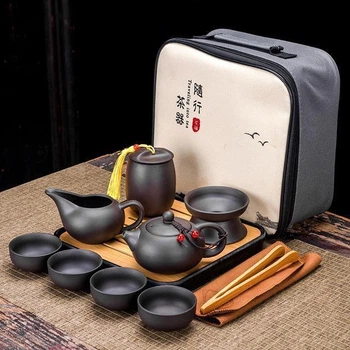 Набор для китайской чайной церемонии Tea Ritual Гунфу-ча, чайный сервиз из керамики с сумкой