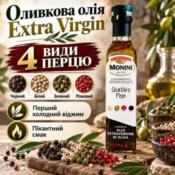 Оливковое масло Extra Virgin 250 мл первого холодного отжима ароматизированное масло с четырьмя перцами для мяса гриля барбекю салатов рыбы и овощей