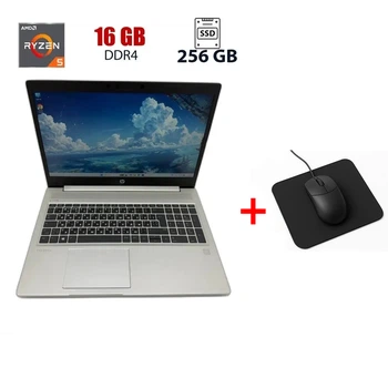 Ультрабук HP ProBook 455 G7 / 15.6" (1920x1080) IPS / AMD Ryzen 5-4500U (6 (6) ядер по 2.3 - 4.0 GHz) / 16 GB DDR4 / 256 GB SSD M.2 NVMe / AMD Radeon RX Vega 6 / WebCam б/у + Подарок Мышка и коврик