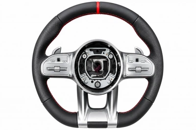 Руль AMG-Style (для AMG, Черный -2026 Красный) для Mercedes S-class W221 2005-2013 гг