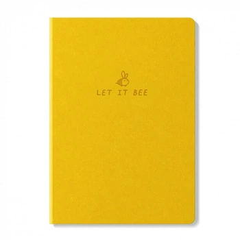 Блокнот Gifty в клітинку з екошкіри "Let it bee". 19х13 см
