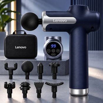 Аккумуляторный массажный пистолет Lenovo Gun 3 Blue / профессиональный перкуссионный массажер для мышц