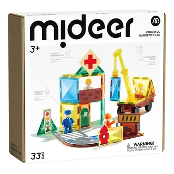 Магнитный конструктор Mideer Цветные плитки Городские герои 33 эл (MD1641)