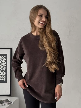 Вязанный женский свитер шоколадный Merlini Vella 110002024 размер L/XL