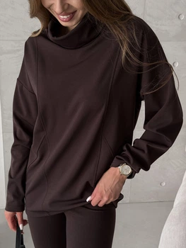 Кофта з високим горлом на флісі шоколадна Merlini Como 110002082 розмір 2XL/3XL