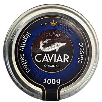 Ікра чорна стерляді зерниста осетрових GOLD ROYAL CAVIAR CLASSIC 100 г