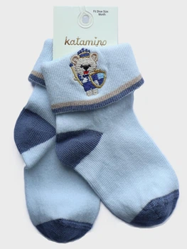 Шкарпетки для немовлят Katamino Orso з вишитим ведмедиком Блакитні 19-21 / 6-12 міс.