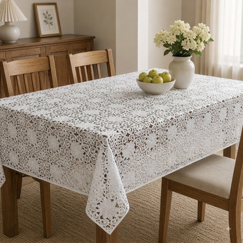 Клейонка кухонна Lace Ажур 1.32 м бежева пог. м. (011-F)