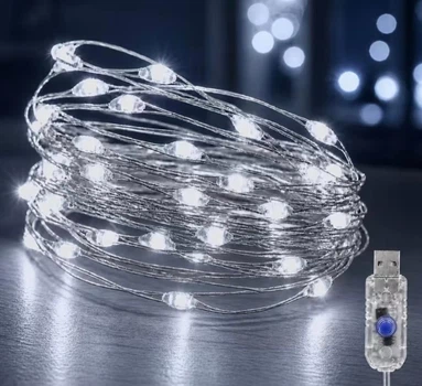 Гірлянда Роса 5 м 50 led USB Холодний білий (0919)