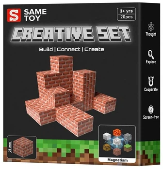 Магнитный конструктор Creative Set Brick 20 эл Пластик красный