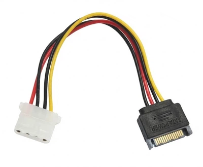 Перехідник кабель 15pin SATA power - 4 pin Molex мама