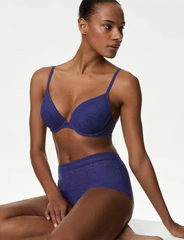 Бюстгальтер push-up кружевной M&S Collection Flexifit на косточках ярко синий 70E (2302)
