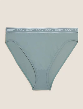 Труси високі жіночі Marks & Spencer Body з високим вирізом стегна сіро-зелені XL UK16 (T61/8025L)