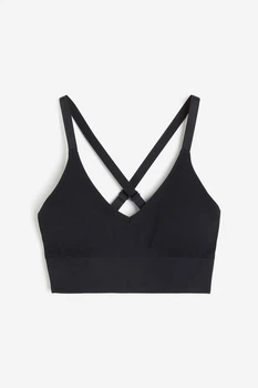 Топ спортивный H&M Move DryMove бесшовный средней поддержки черный M (1120585)