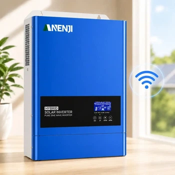 Інвертор Anenji WiFi 6.2 кВт з подвійним виходом, Гібридний з низьким рівнем шуму MPPT 120А, 48 В