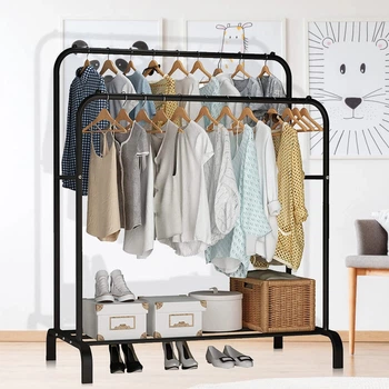 Двойная напольная вешалка Double Floor Hanger 110×54 см с полкой для обуви