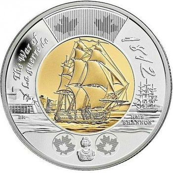 Монета 2 долари 2012 UNC Війна 1812 року - Фрегат "Шеннон"