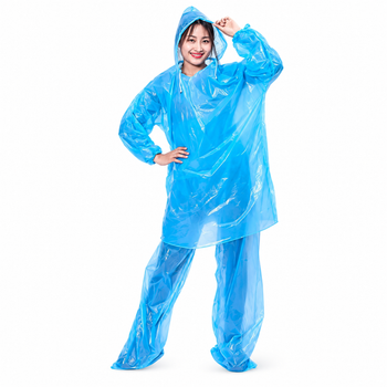 Дождевик Raincoat Set комплект плащ и брюки, голубой