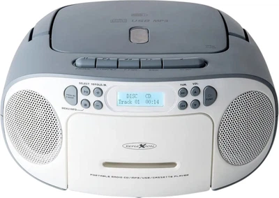 Портативний бумбокс Reflexion радіо CD/DAB+/FM/касета (Біло-синій) RCR2260DAB 