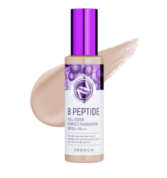 Тональный крем с пептидами Enough 8 Peptide Full Cover Perfect Foundation SPF50+ PA+++ 21, 100 мл