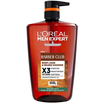 Гель для душа для тела, волос и бороды L'Oréal Barber Club, 1000 мл